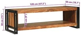 Mesa de Café 120x50x38 cm Madeira Sólida de Acácia