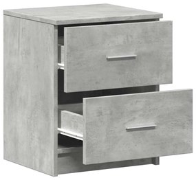 Mesa de cabeceira com 2 gavetas 40x36x50 cm cinzento cimento