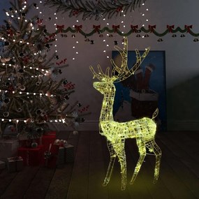 329781 vidaXL Rena decorativa de Natal 140 LEDs 120 cm acrílico branco quente
