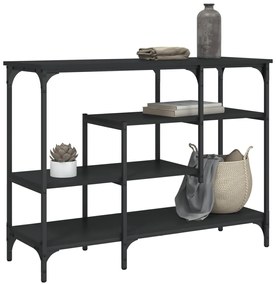 Mesa consola c/ prateleiras 100x35x75 cm preto