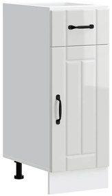 vidaXL Armário de cozinha baixo Lucca deriv. madeira branco brilhante
