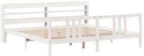 Estrutura de cama c/ cabeceira sem colchão 200x200 cm branco