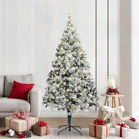 vidaXL Árvore de Natal Artificial Branco 210 cm PVC, Aço e Plástico