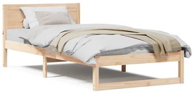Estrutura de Cama Natural Madeira Maciça 80 x 200 cm