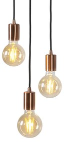 Candeeiro de suspensão Art Deco cobre 3-luzes - Facil