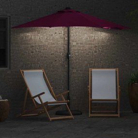 Guarda-sol de Jardim Vermelho bordô 294 x 150 x 223 cm tecido