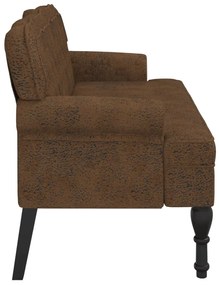 Banco com encosto 119,5x64,5x75 cm camurça castanho
