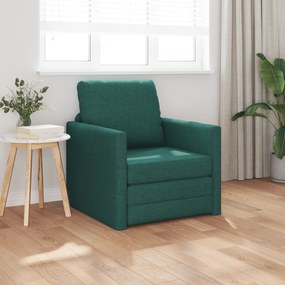 vidaXL Sofá Cama 2-em-1 Verde Escuro 74x77x81 cm Tecido