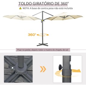 Chapéu de Sol de Jardim de Alumínio Ø293x248cm Chapéu de Sol Excêntric