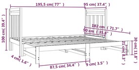 Estrutura sofá-cama de puxar 2x(90x190) cm pinho maciço branco