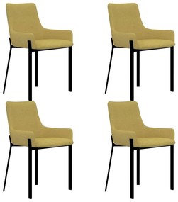 vidaXL Cadeiras de jantar 4 pcs tecido amarelo