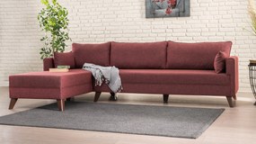 Sofá de Canto Bella – Vermelho Claret – 275x85x165 cm