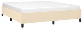 Estrutura de cama sem colchão 160x200 cm tecido cor creme