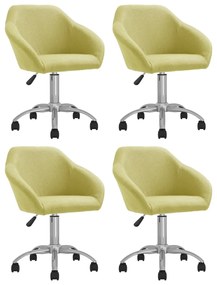 vidaXL Cadeiras de jantar giratórias 4 pcs tecido verde