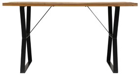 Mesa de jantar 140x80x76 cm madeira recuperada maciça