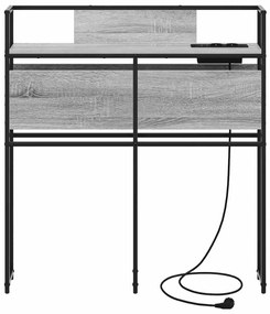 Cabeceira de armazenamento com cabeceira Sonoma cinzento 80 cm