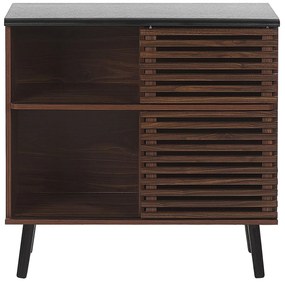 Aparador com 2 portas castanho escuro PERTH Beliani