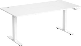 Secretária elétrica com regulação elétrica da altura, 160 x 80 x (72-120) cm, com porta USB-C Branco