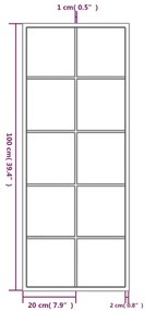 Espelhos de parede 2 pcs 100x40 cm metal preto