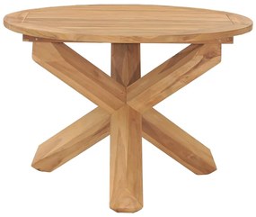 Mesa de jantar para jardim Ø110x75 cm madeira de teca maciça