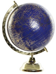 Globo Terrestre Dkd Home Decor Azul Dourado Metal (27 X 25 X 36 cm)