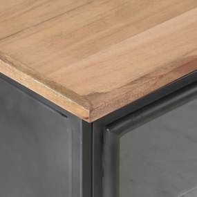 Mesa de cabeceira 40x30x50 cm madeira de acácia maciça cinzento