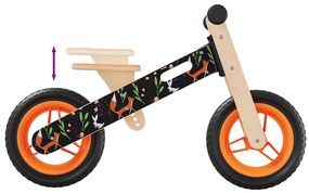 Bicicleta de equilíbrio para crianças com estampa laranja