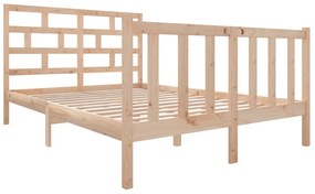 Estrutura de cama pequena casal 120x190 cm pinho maciço