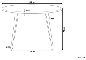 Mesa de jantar redonda de efeito mármore ⌀ 120 cm ODEON Beliani