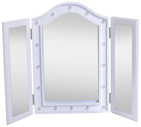 HOMCOM Espelho Maquilhagem Luz LED Dobrável Triplo Mesa Presente Original Mulher 73x53,5x4,5cm Funcional Elegante | Aosom Portugal