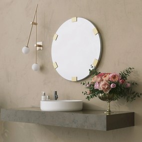 Espelho Decorativo Chakra – Dourado – Diâmetro: 60 cm