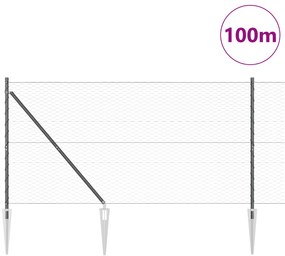Cerca Hexagonal vidaXL Cinza 1.2x100 m Aço