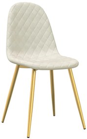 Cadeiras de jantar 2 pcs veludo branco nata