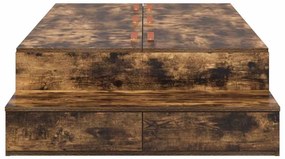 Cama com Estrutura de Armazenamento Carvalho Fumado 90x200 cm