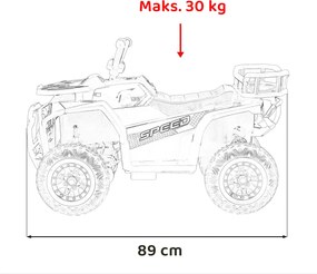 Moto 4 eletrica 12V 4x4 para crianças ATV Robust 01, Rodas de espuma EVA Branca