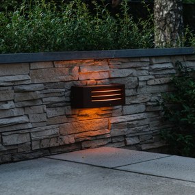 Candeeiro de parede moderno castanho ferrugem IP44 - Hurricane 1