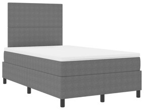 Cama Box Spring com Colchão Cinza Claro 120x200 cm Tecido de Corduroy