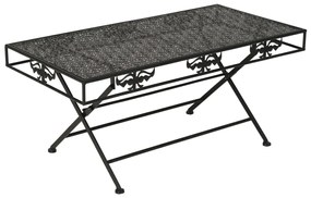 Mesa de centro dobrável estilo vintage metal 100x50x45 cm preto