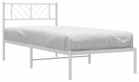 Estrutura de cama em metal com cabeceira 107x203 cm branco