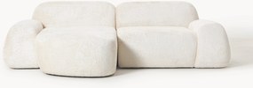 Sofá de canto modular em teddy-bouclé Wolke (3 lugares)