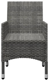 7 pcs conjunto de jantar para jardim cinzento