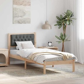 vidaXL Estrutura da Cama com cabeceira Cinza Escuro 75 x 190 cm