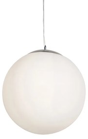 LED Candeeiro suspenso inteligente escandinavo prateado com vidro opalino 50cm incl. WiFi A60 - Ball 50