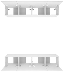 Móveis de TV 4 pcs 80x30x30 cm derivados de madeira branco