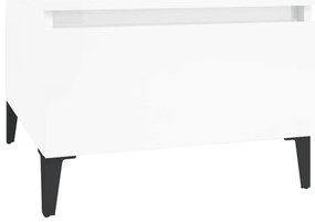 Mesas de apoio 2 pcs 50x46x35cm deriv. madeira branco brilhante