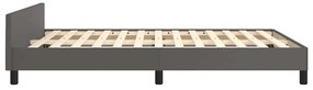 Estrutura cama c/ cabeceira sem colchão 140x190 cm cinzento