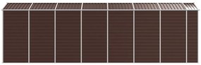 Abrigo de jardim 191x640x198 cm aço galvanizado castanho