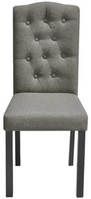 Cadeiras de jantar 2 pcs tecido cinzento