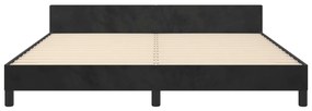 Estrutura de cama sem colchão 160x200 cm veludo preto