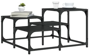 vidaXL Mesa de centro 68x68x40 cm derivados de madeira preto